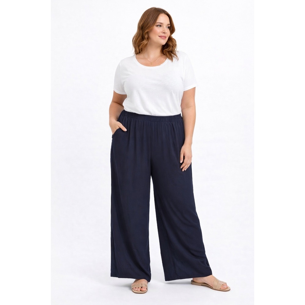 Old Navy Wide Leg Lounge Pants Navy Blue Elastic Waist Pockets XL‎